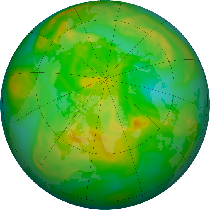 Arctic ozone map for 29 June 2013